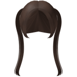 ♡ Cutesy Long Straight Back Pigtails in Brown
