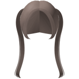 ♡ Cutesy Long Straight Back Pigtails in Dust Brown