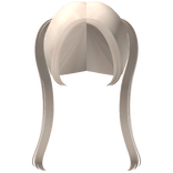 ♡ Cutesy Long Straight Back Pigtails in Pastel Blo