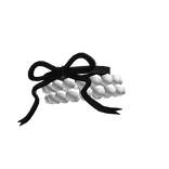 ♡ Cutesy pearls bracelet with black lace bow ♡