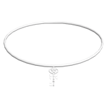 cutesy pink bow key necklace 