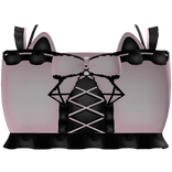 Cutesy Pink Noir Coquette Lace-Up Top