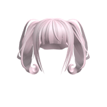 Cutesy Pink Swirly Pigtails With Bangs