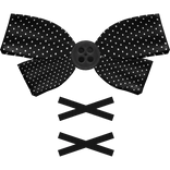 ⛧  cutesy polkadot button bow pin