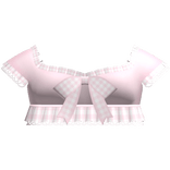 🤍 cutesy ruffle plaid lace top pink