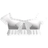 🤍 cutesy ruffle plaid lace top white