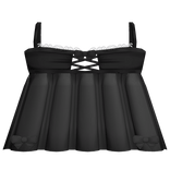 ♡ : cutesy ruffled black dress w bow