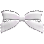 ꒰ ♡┊cutesy ruffled head bow in white {skotn addon}