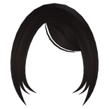 cutesy side bangs right in dark brown