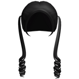 Cutesy Spiral Curly Pigtails in Black ୨୧