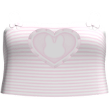 . ‿ ♡ cutesy striped ruffled bunny top in pink 