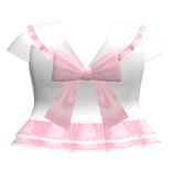 cutesy white pink sailor ruffled lace bow uniform
