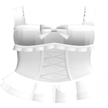 cutesy white ruffled princess dress with bow