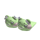 cutesy zombie green bear slippers