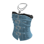 Studded Buckle Corset Top (Light Blue)