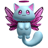 Cyan Flying Cat and Pink Wings