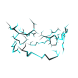 Cyan Glitched Lightning Aura Bottom