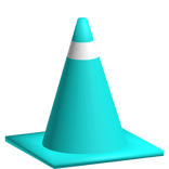 Cyan Traffic Cone
