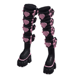 Cyber Goth Pink Heart Platforms