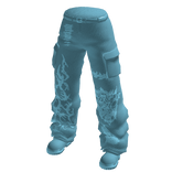 Cyber Sigil Cargo Jeans w/ Platform Boots - Blue