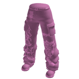 Cyber Sigil Cargo Jeans w/ Platform Boots - Pink