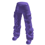 Cyber Sigil Cargo Jeans w/ Platform Boots - Purple