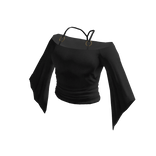 Black Offshoulder Flared Sleeve