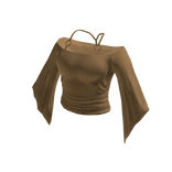 Brown Flared Cropped Top