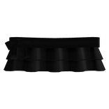 ꒰ · dainty black mini ruffle skirt with bow