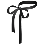 Dainty Coquette Ribbon Bow Necklace Black