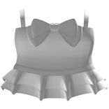 ♡ Dainty Frilly Dress with Bow in White