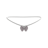 dainty kawaii pink bow necklace