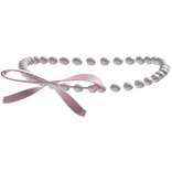 dainty pearl ribbon balletcore necklace in pink