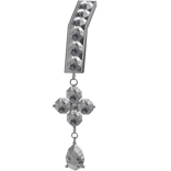 Dangling diamond flower nose piercing