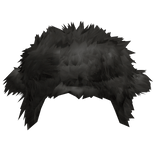 dark black gray fluffy chunky fur ushanka