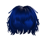 Dark Blue Anime Short Wavy Hair