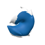 Dark Blue Curly Kemono Puppy Tail