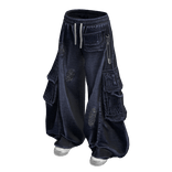 Dark Blue Denim Cargo Sweats