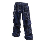 Dark Blue Embellished Cargo Jeans