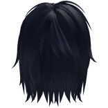 Dark Blue Emo Messy Parted Boy Hair