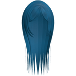 Dark Blue Long Straight Hair W Curtain Bangs