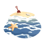 Dark Blue Summer Beach Water Floor