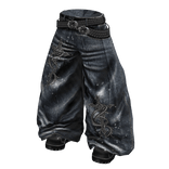 Dark Blue Washed Gothic Baggy Jeans w / Boots