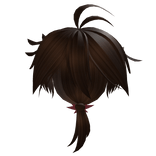 Dark Brown Anime Spiky Low Ponytail (Maple Leaf)