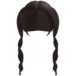 ♡ Dark Brown Cutesy Kawaii Long Curly Pigtails