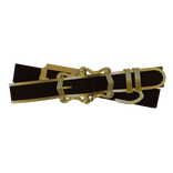 Dark Brown Gold Goth Double Belt