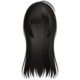 dark brown long vampire hair w/ hime bangs