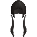 Dark Brown Pigtails Bows Long W Bangs