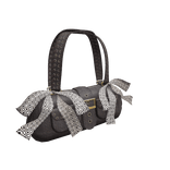 Dark brown ribbon buckle bag