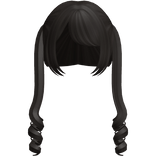 Dark Brown Twin Swirly Curls W Bangs